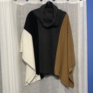 Colorblock Cowl Neck Sweater